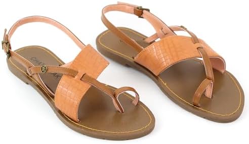 Chattawak Otavi · Sandalia Plana de Dedo Naranja — Talla 38 - miniatura 4