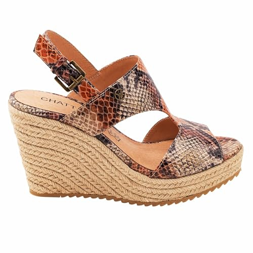 Chattawak Jacinthe · Sandalia de Cuña Serpiente Teja — Talla 40 - miniatura 2