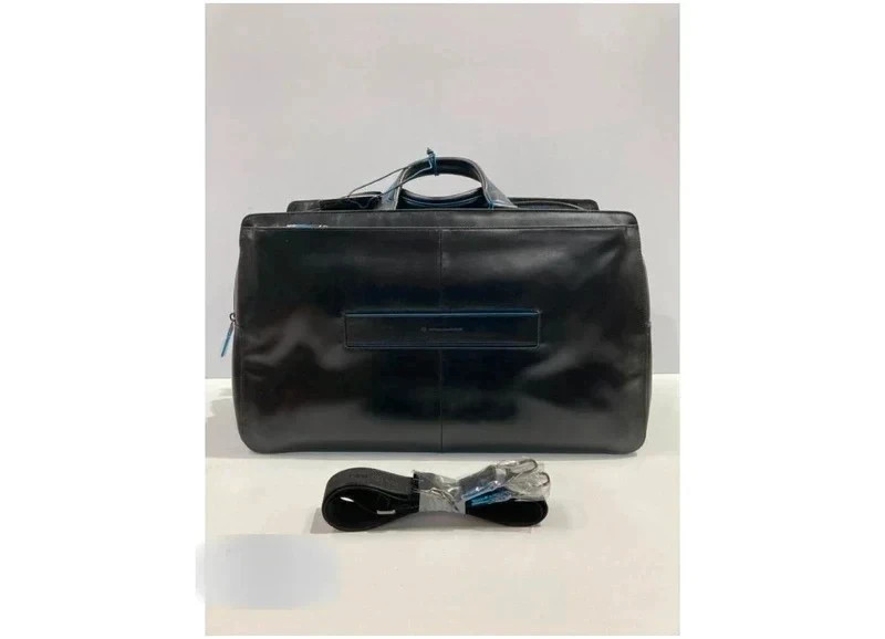 Piquadro Blue Square · Bolsa de viaje de piel negra, 33 L - miniatura 2