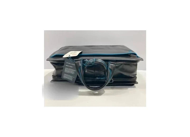 Piquadro Blue Square · Bolsa de viaje de piel negra, 33 L - miniatura 3